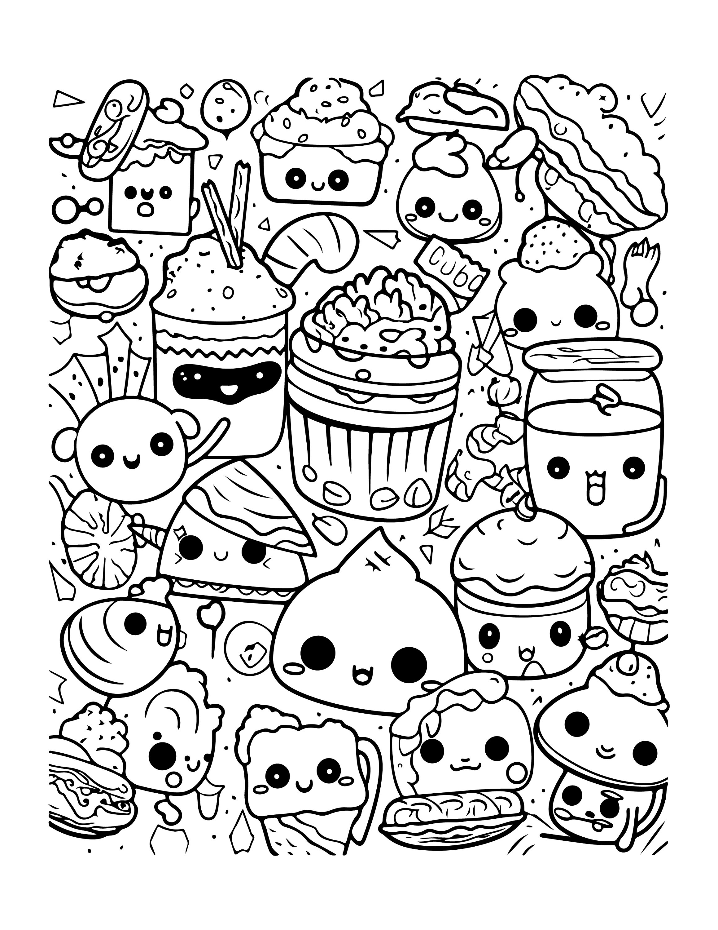 39 Printable Cute Kawaii Food Coloring Pages 4