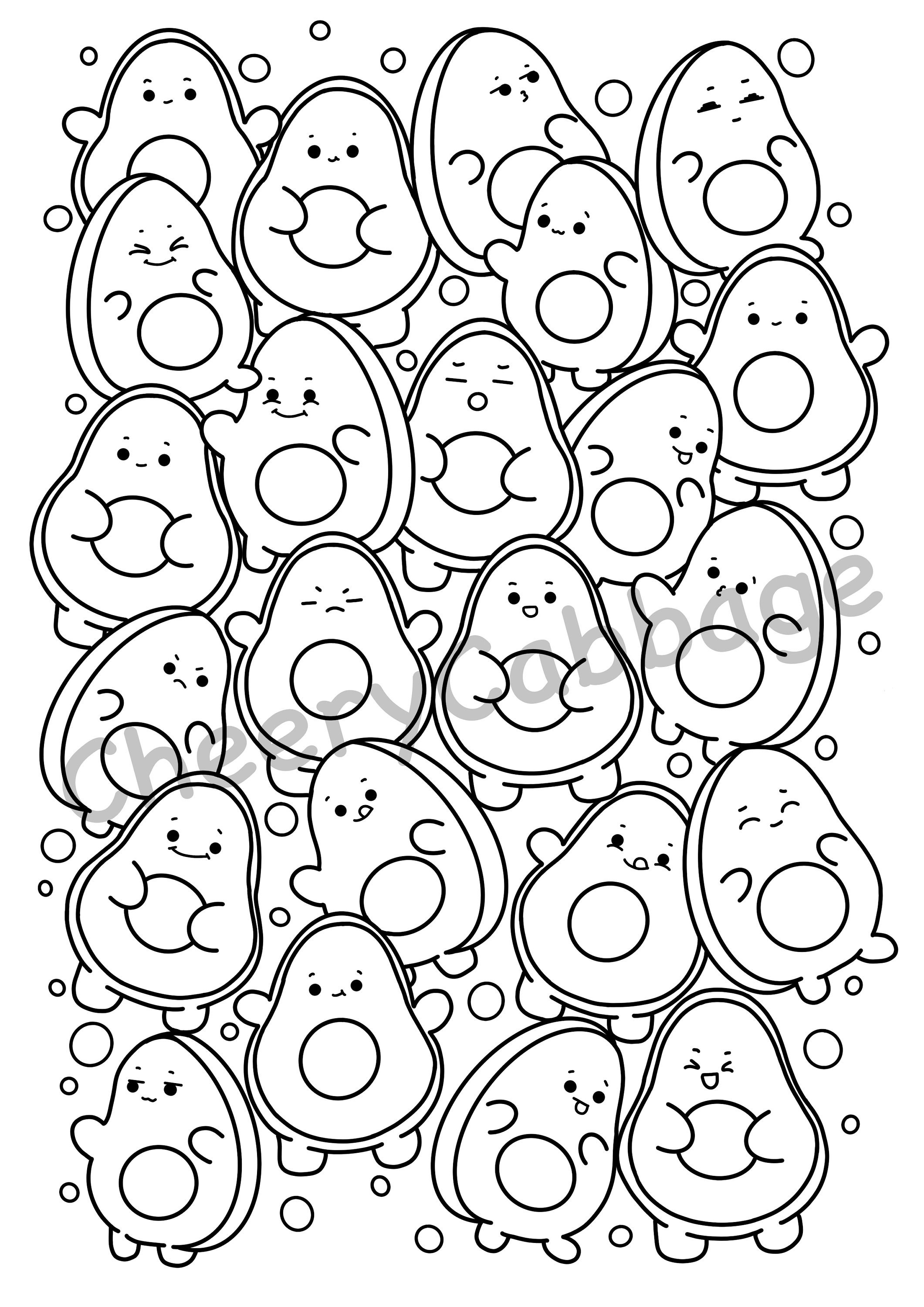 39 Printable Cute Kawaii Food Coloring Pages 6