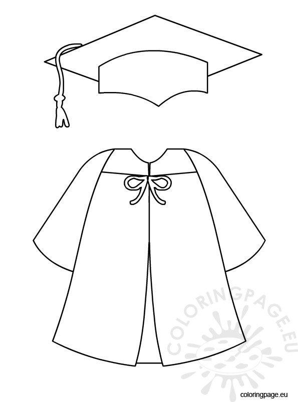 39 Proud Graduation Cap and Gown Coloring Pages Printable 1