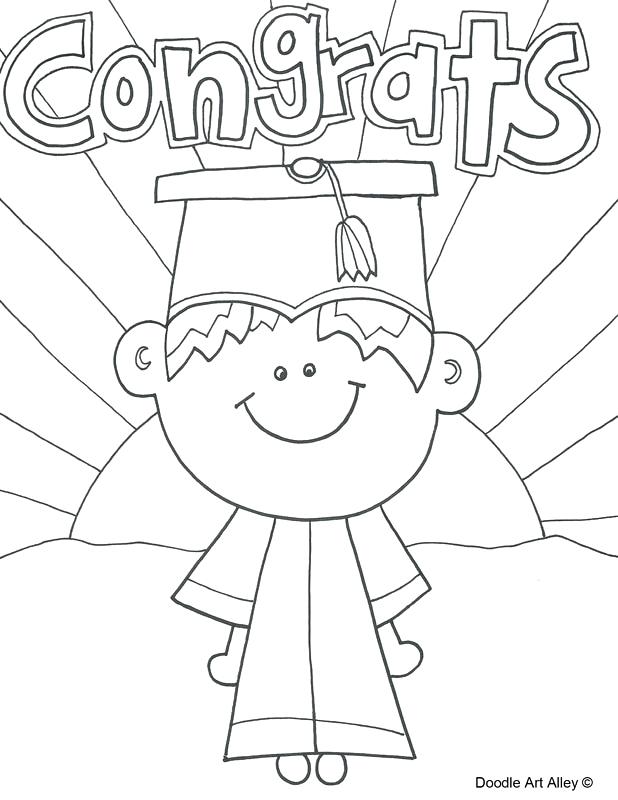 39 Proud Graduation Cap and Gown Coloring Pages Printable 10