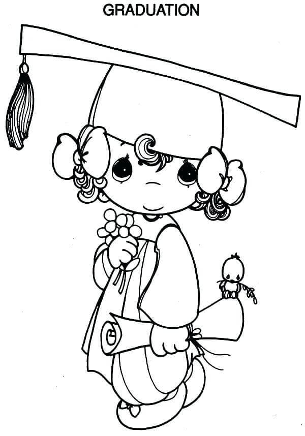 39 Proud Graduation Cap and Gown Coloring Pages Printable 12