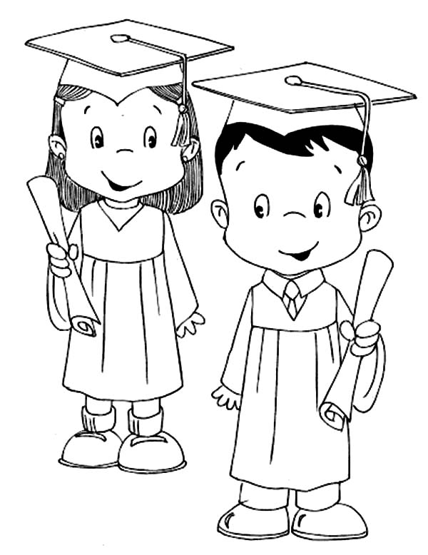 39 Proud Graduation Cap and Gown Coloring Pages Printable 25