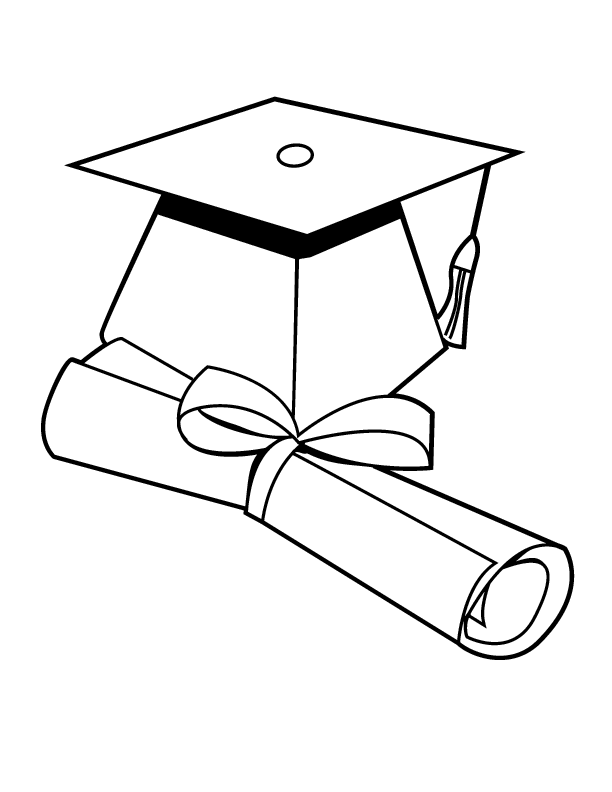 39 Proud Graduation Cap and Gown Coloring Pages Printable 3