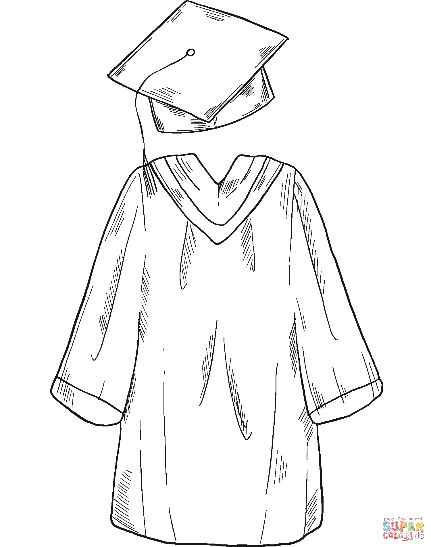 39 Proud Graduation Cap and Gown Coloring Pages Printable 30