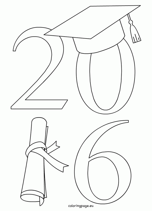 39 Proud Graduation Cap and Gown Coloring Pages Printable 5