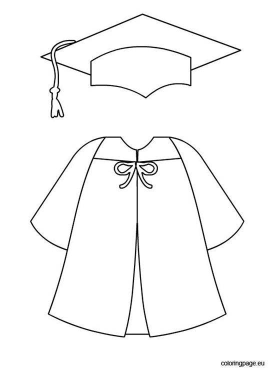 39 Proud Graduation Cap and Gown Coloring Pages Printable 8