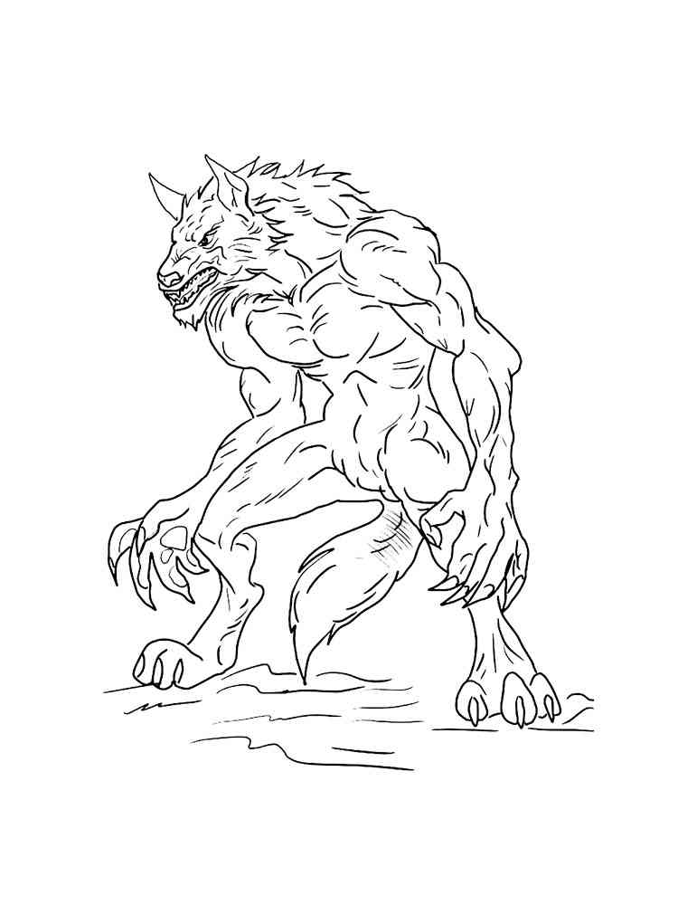 39 Spooky Werewolf Coloring Pages Printable 12