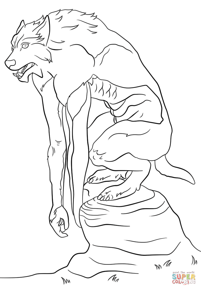 39 Spooky Werewolf Coloring Pages Printable 13