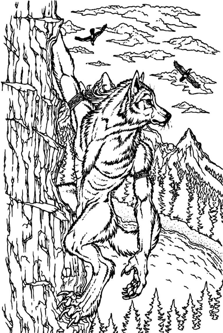 39 Spooky Werewolf Coloring Pages Printable 15