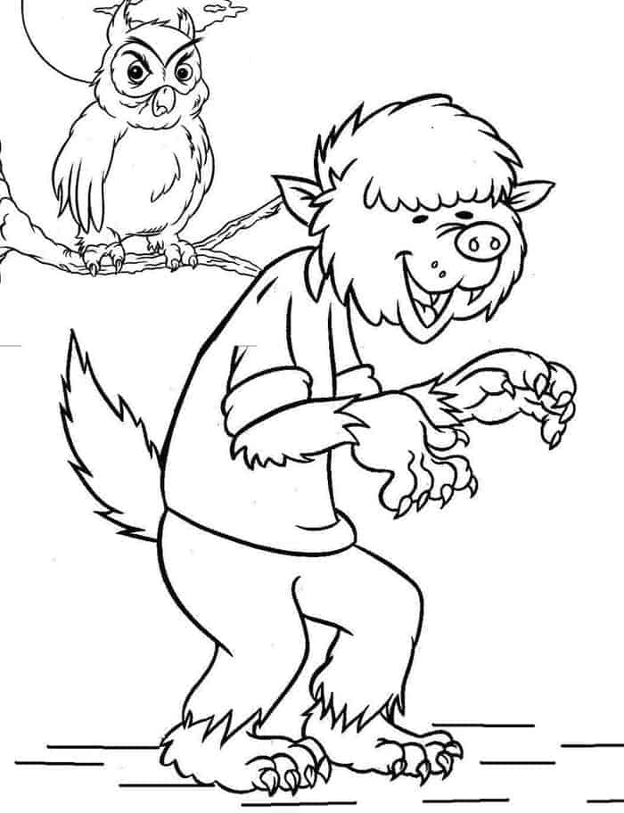 39 Spooky Werewolf Coloring Pages Printable 17