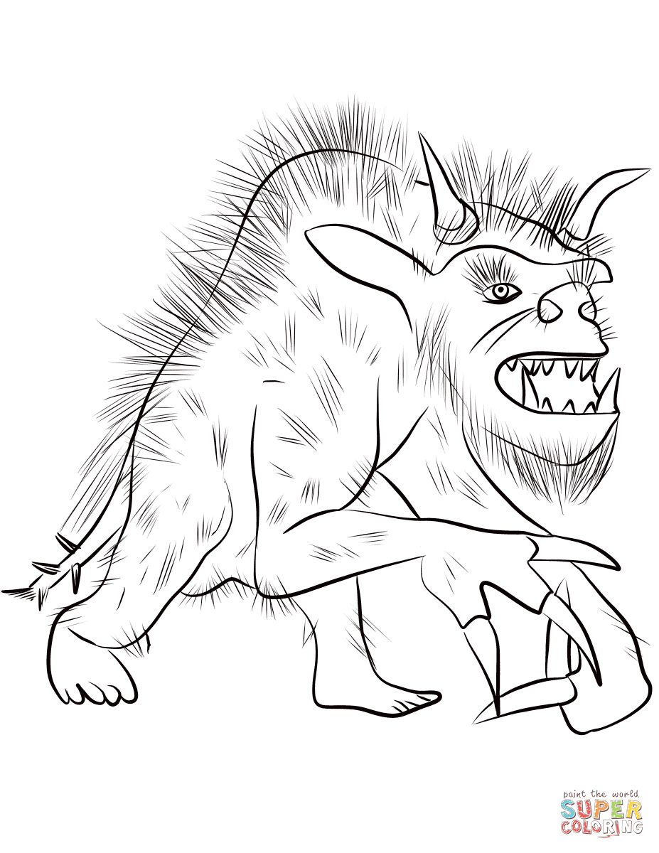 39 Spooky Werewolf Coloring Pages Printable 19