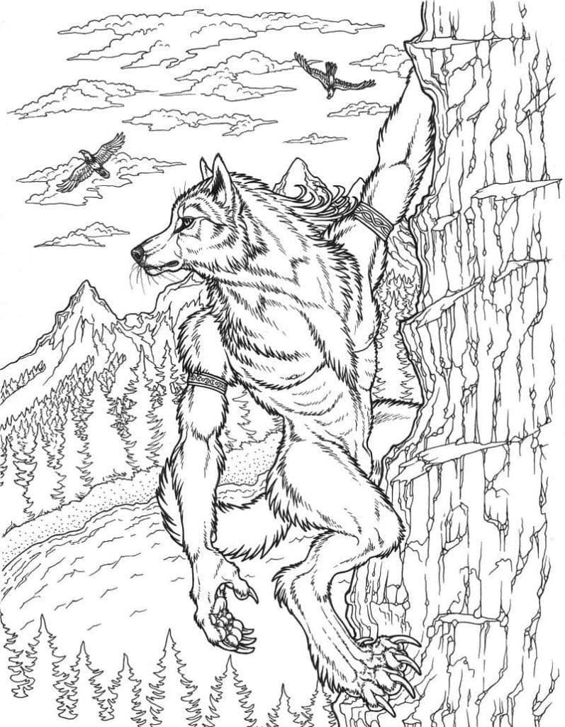 39 Spooky Werewolf Coloring Pages Printable 20