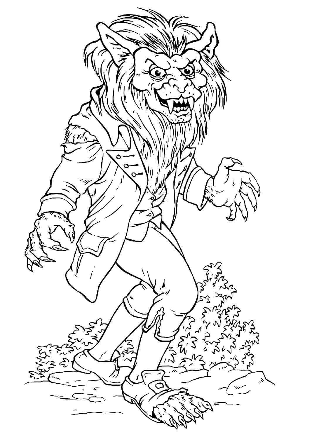 39 Spooky Werewolf Coloring Pages Printable 25