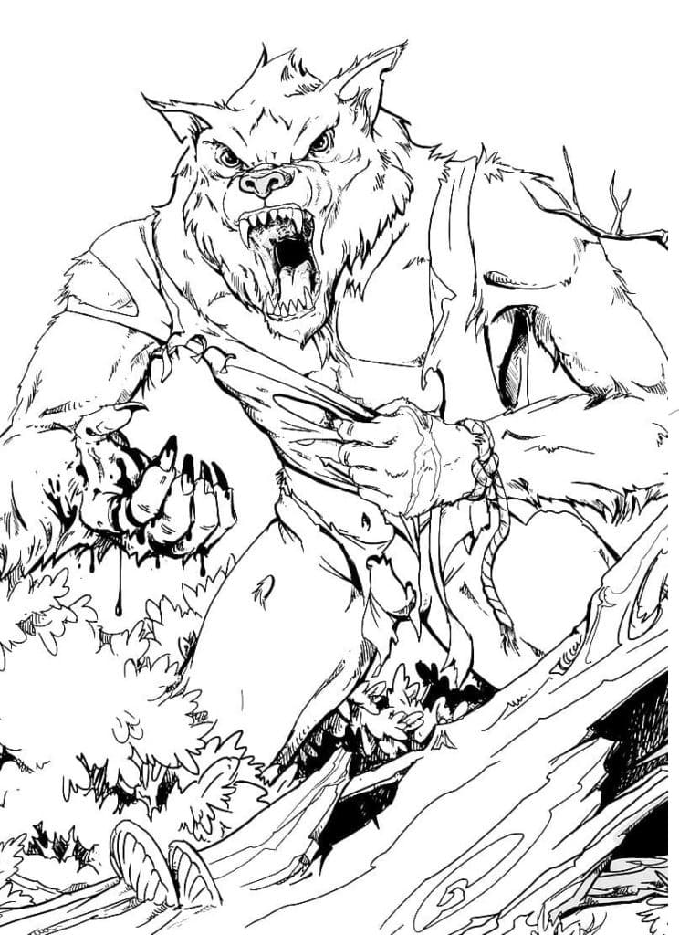 39 Spooky Werewolf Coloring Pages Printable 27