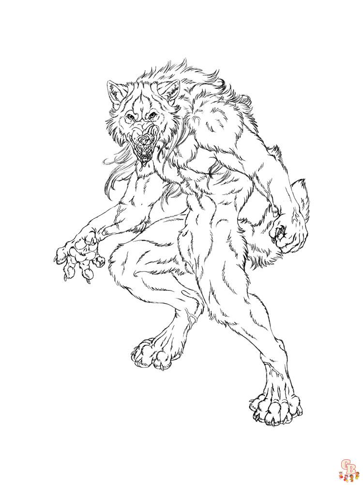 39 Spooky Werewolf Coloring Pages Printable 34