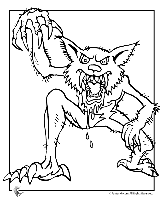 39 Spooky Werewolf Coloring Pages Printable 5