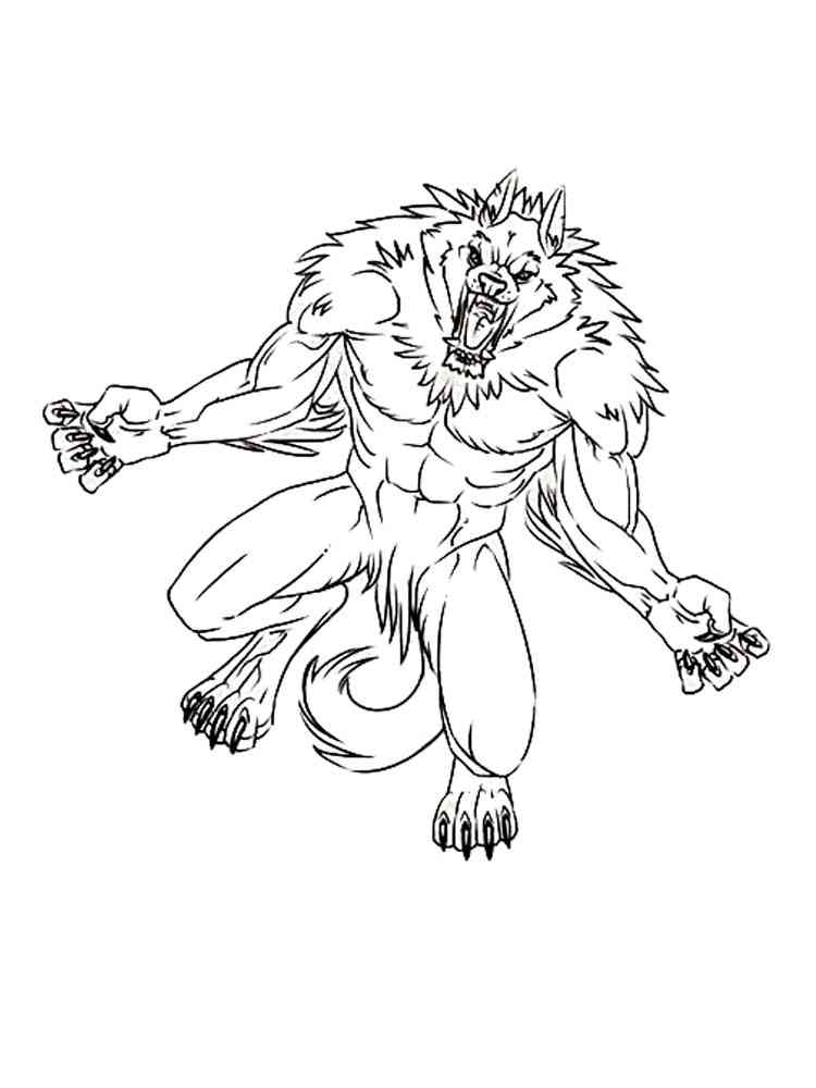 39 Spooky Werewolf Coloring Pages Printable 7