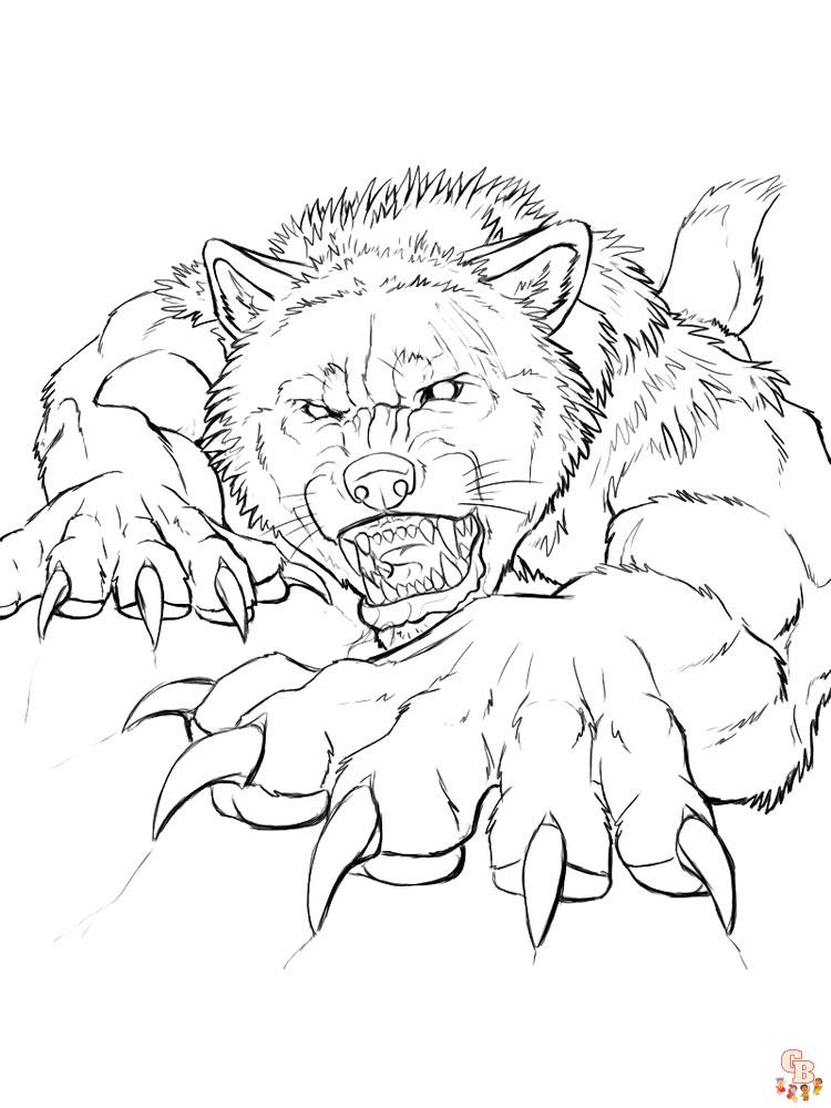 39 Spooky Werewolf Coloring Pages Printable 8