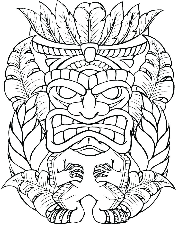 93 Tiki Coloring Pages Printable 1