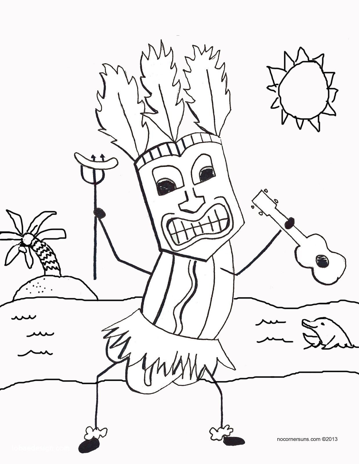 93 Tiki Coloring Pages Printable 11