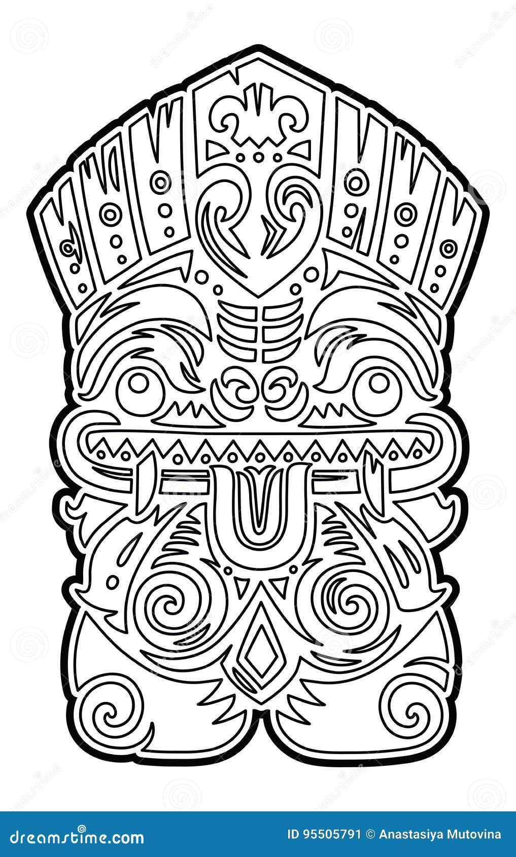 93 Tiki Coloring Pages Printable 15