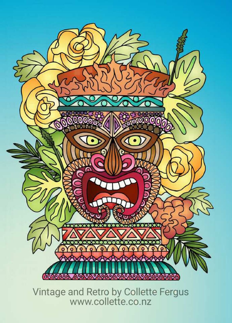 93 Tiki Coloring Pages Printable 19