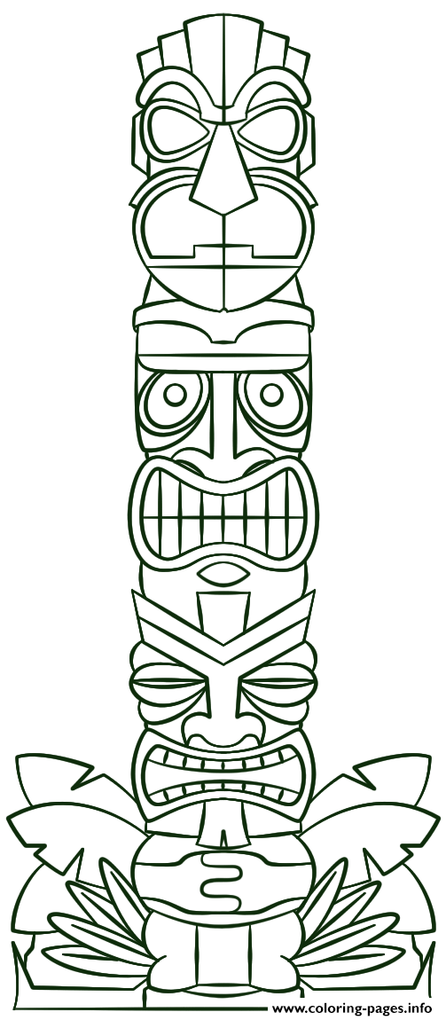 93 Tiki Coloring Pages Printable 2