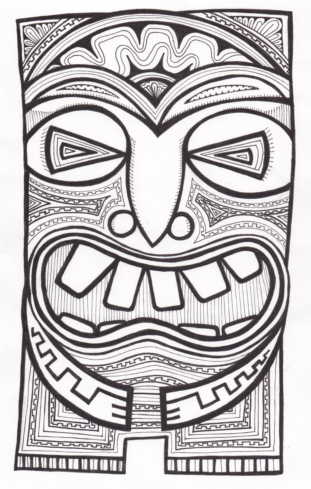 93 Tiki Coloring Pages Printable 24