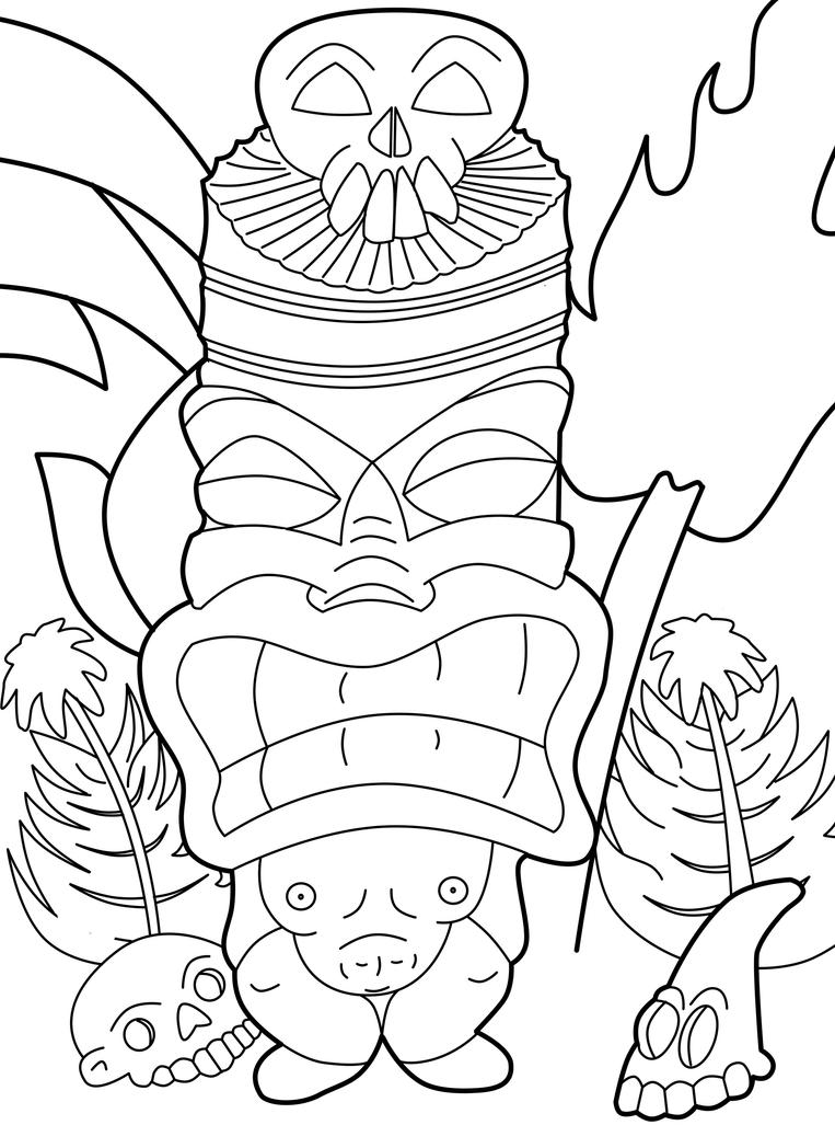 93 Tiki Coloring Pages Printable 3