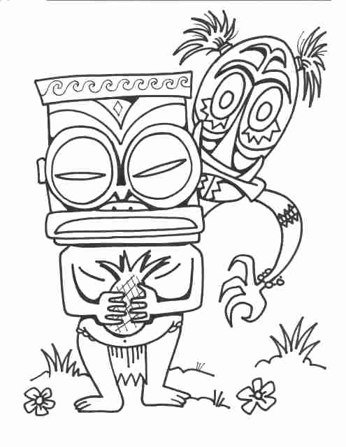 93 Tiki Coloring Pages Printable 33