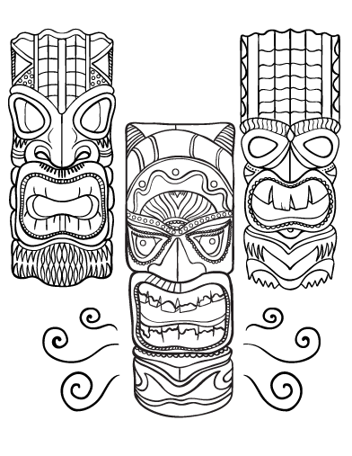 93 Tiki Coloring Pages Printable 4