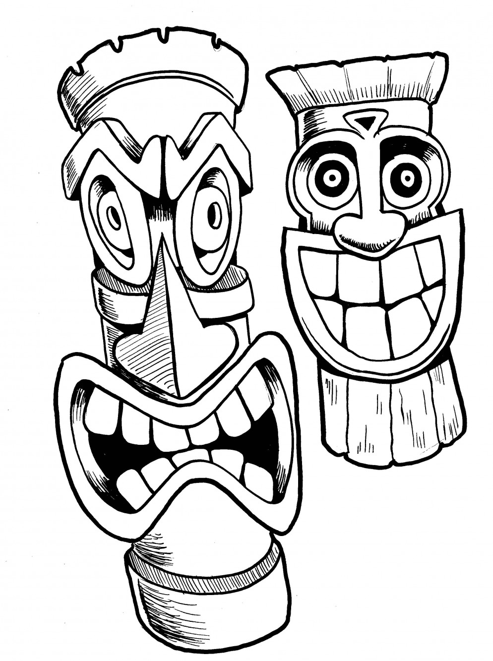 93 Tiki Coloring Pages Printable 45