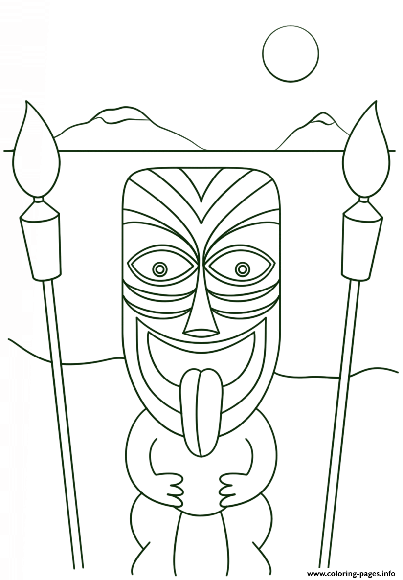 93 Tiki Coloring Pages Printable 5