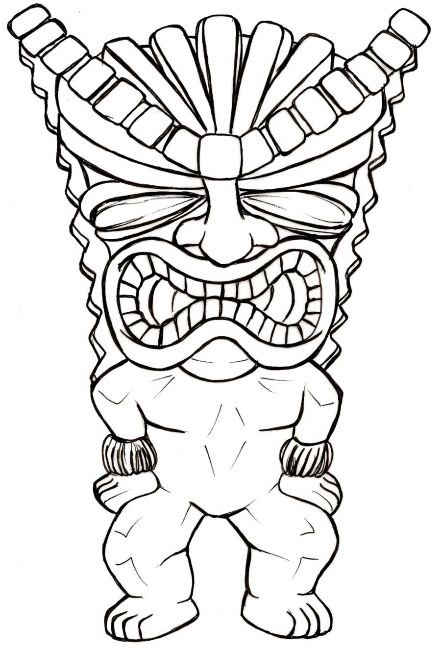 93 Tiki Coloring Pages Printable 50