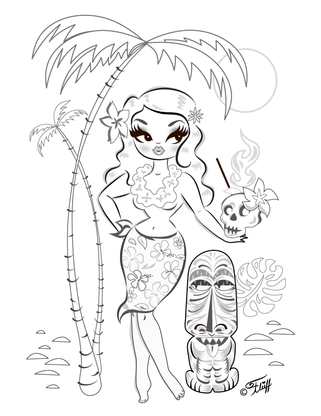 93 Tiki Coloring Pages Printable 53