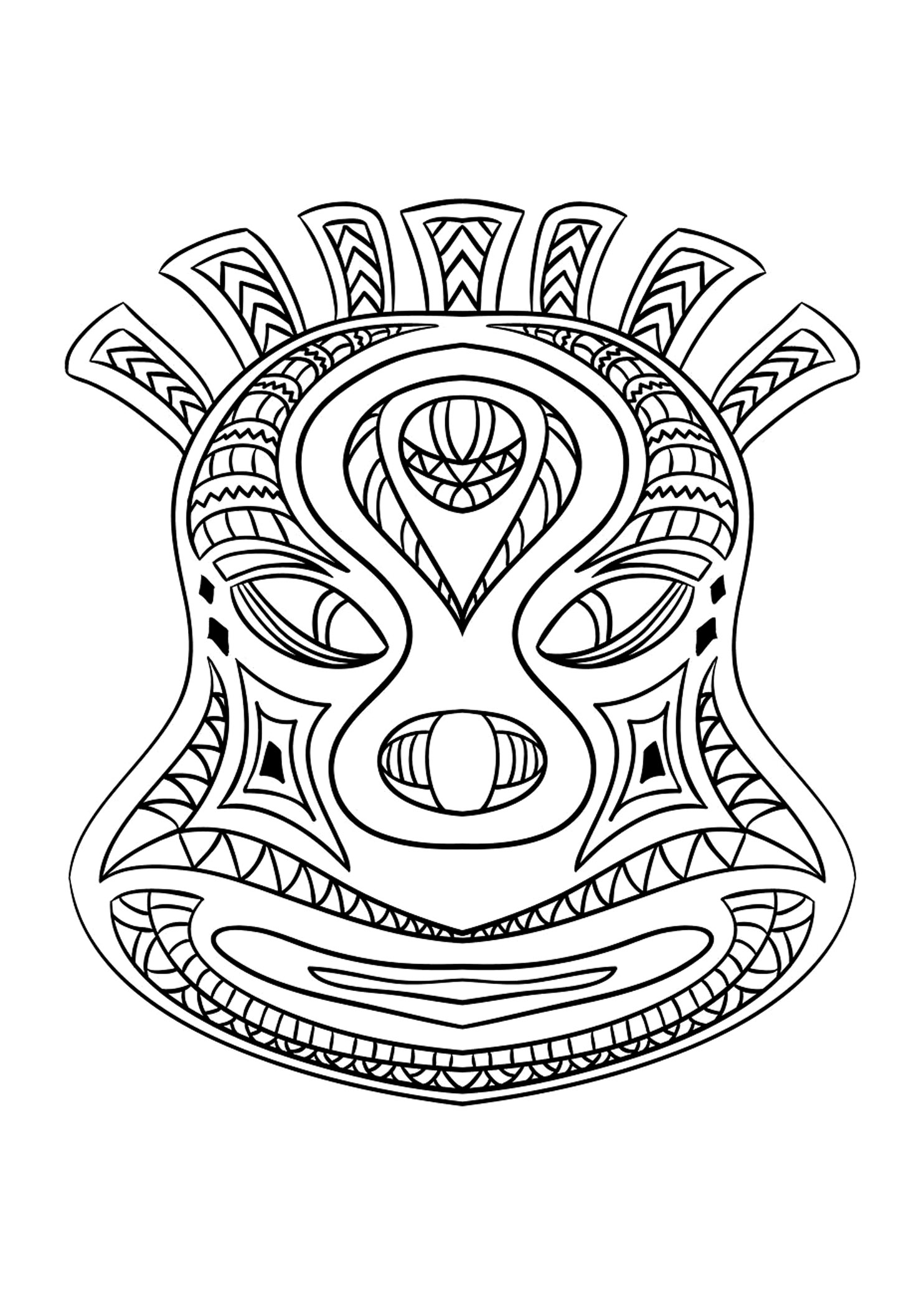 93 Tiki Coloring Pages Printable 56