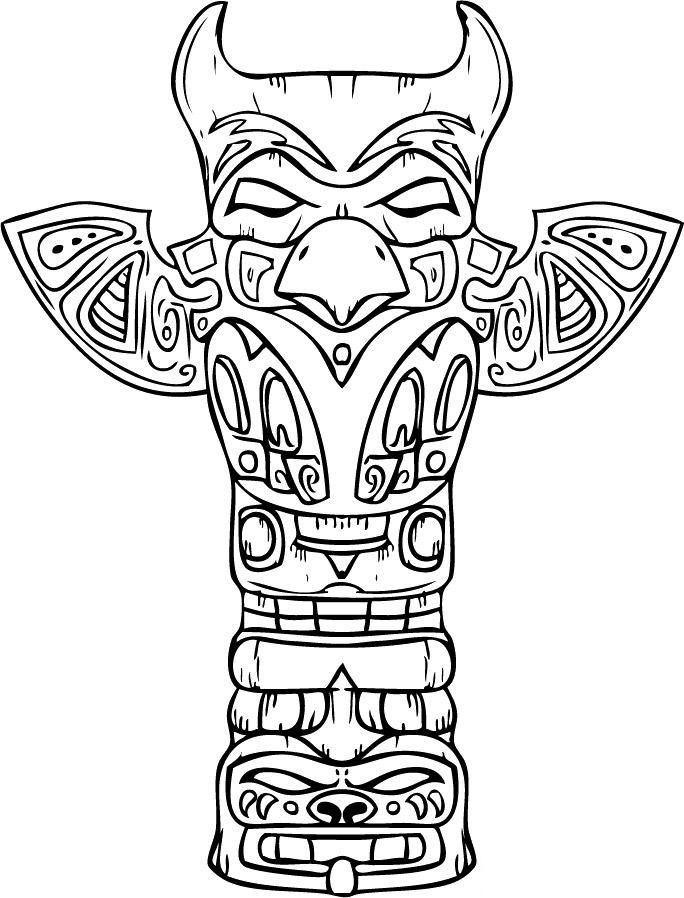 93 Tiki Coloring Pages Printable 63