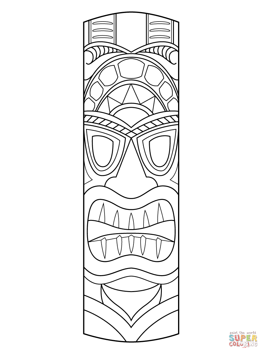 93 Tiki Coloring Pages Printable 71