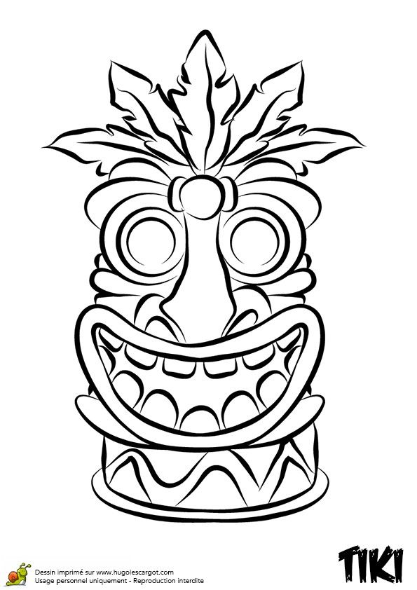 93 Tiki Coloring Pages Printable 73