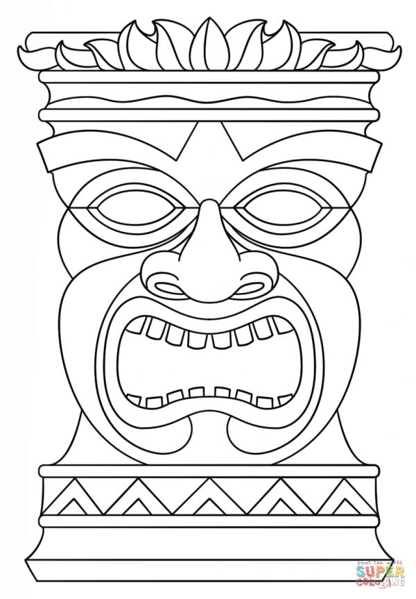 93 Tiki Coloring Pages Printable 8