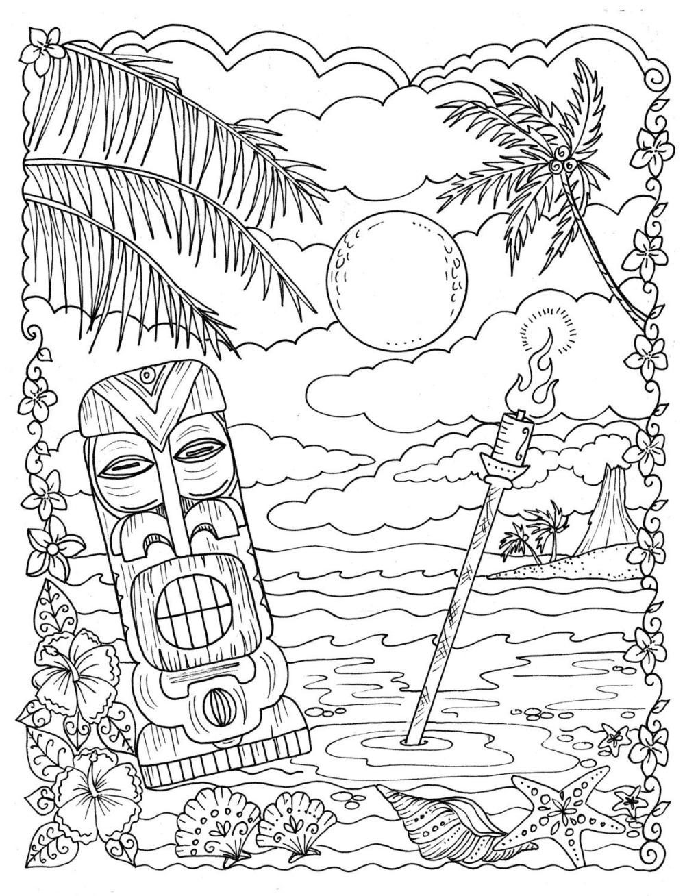 93 Tiki Coloring Pages Printable 92