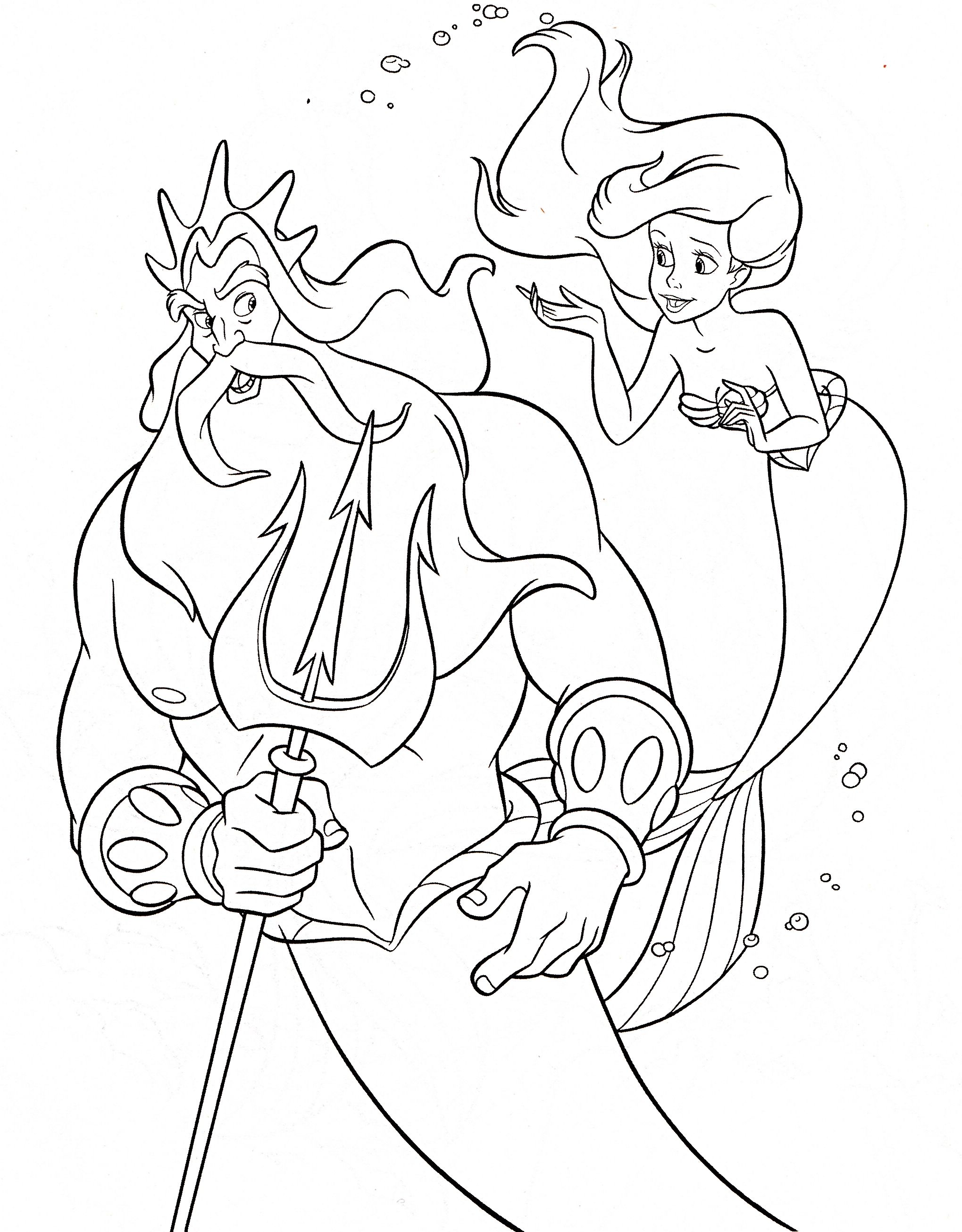 94 King Triton Coloring Page Printable 2