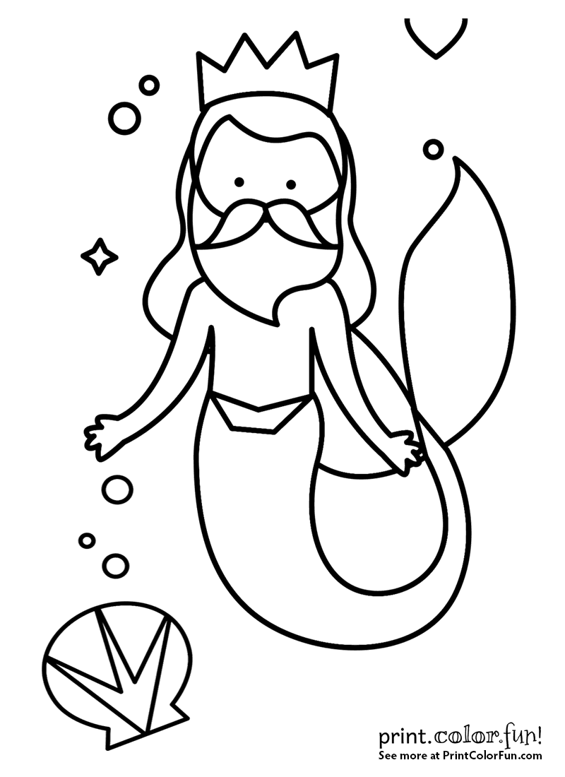 94 King Triton Coloring Page Printable 3