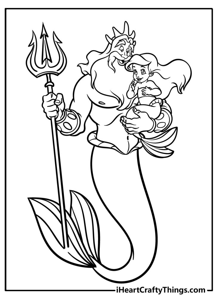 94 King Triton Coloring Page Printable 39