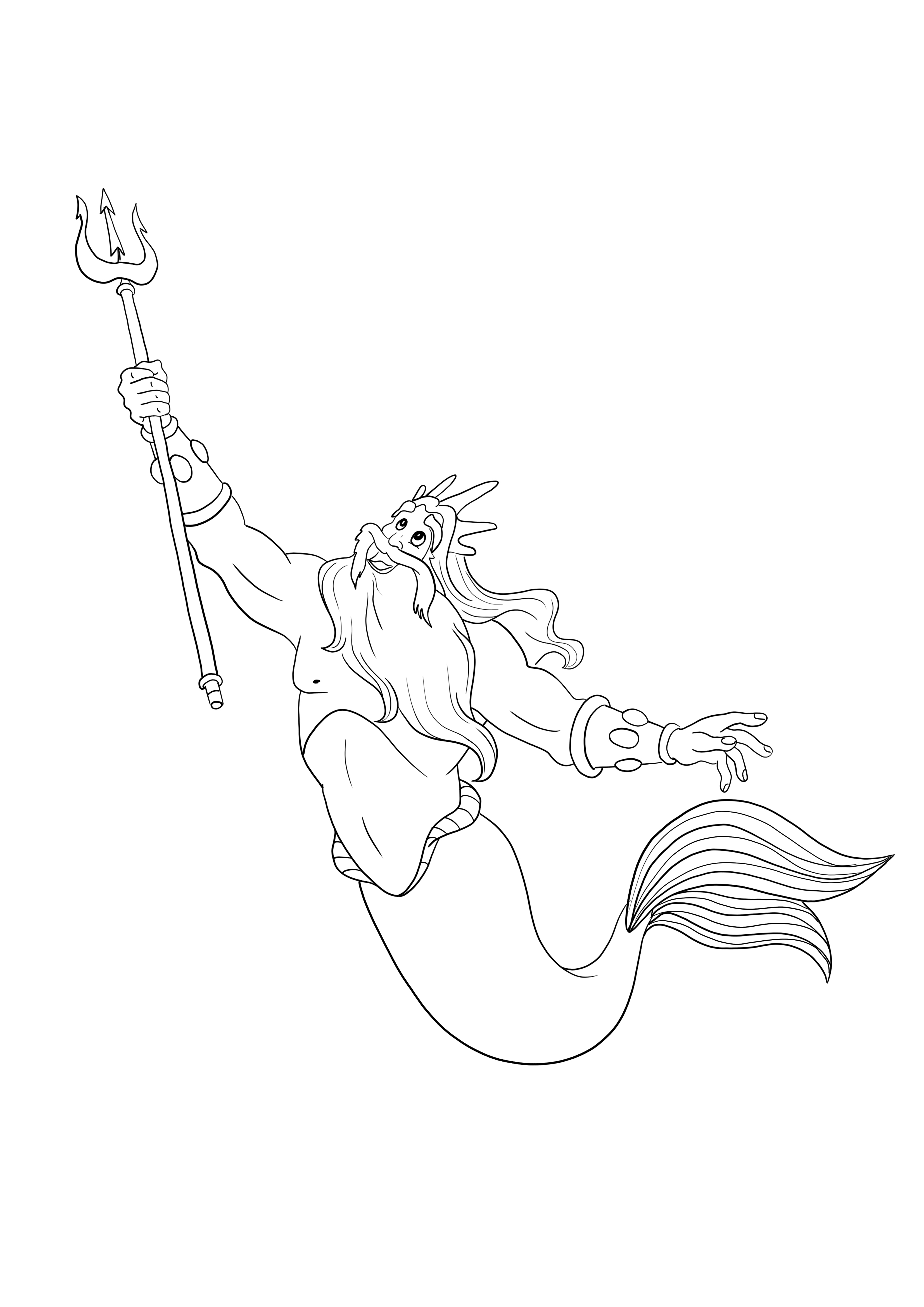 94 King Triton Coloring Page Printable 49