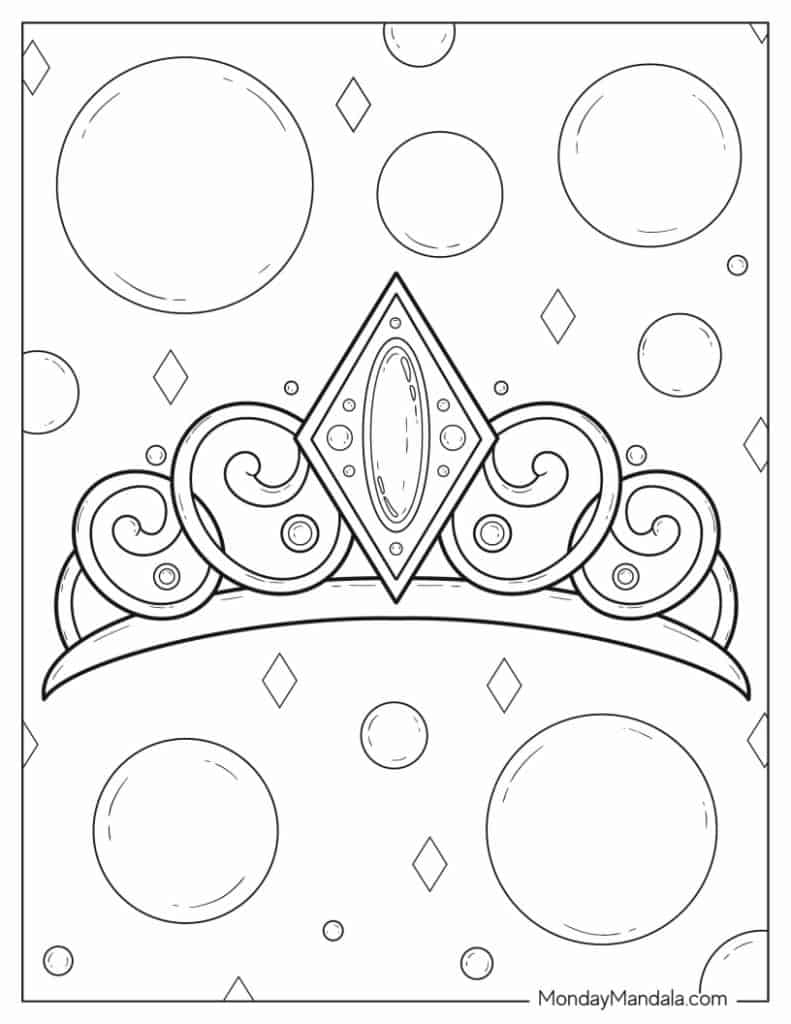 30 Princess Crown Coloring Pages Printable 29