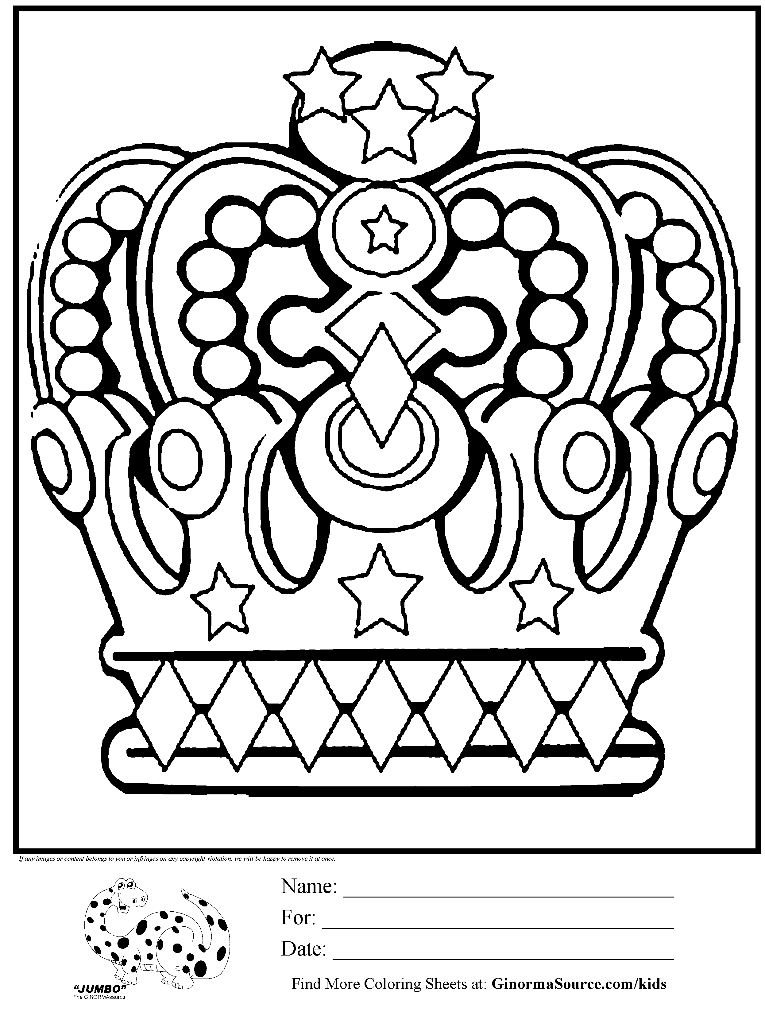 30 Princess Crown Coloring Pages Printable 5