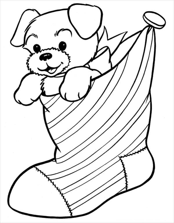 31 Christmas Dog Coloring Pages Printable Fun 11