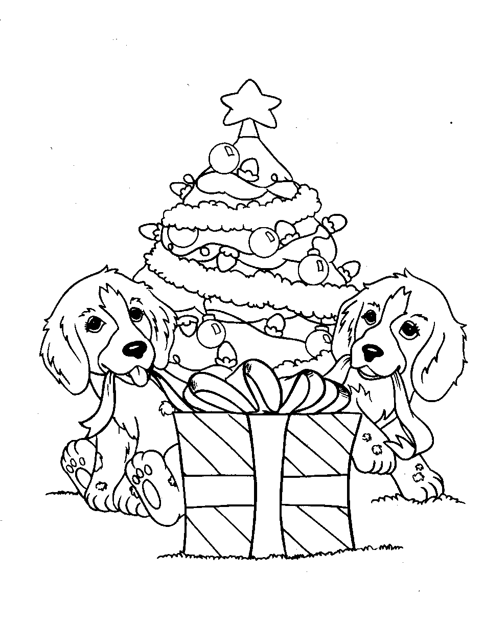 31 Christmas Dog Coloring Pages Printable Fun 24