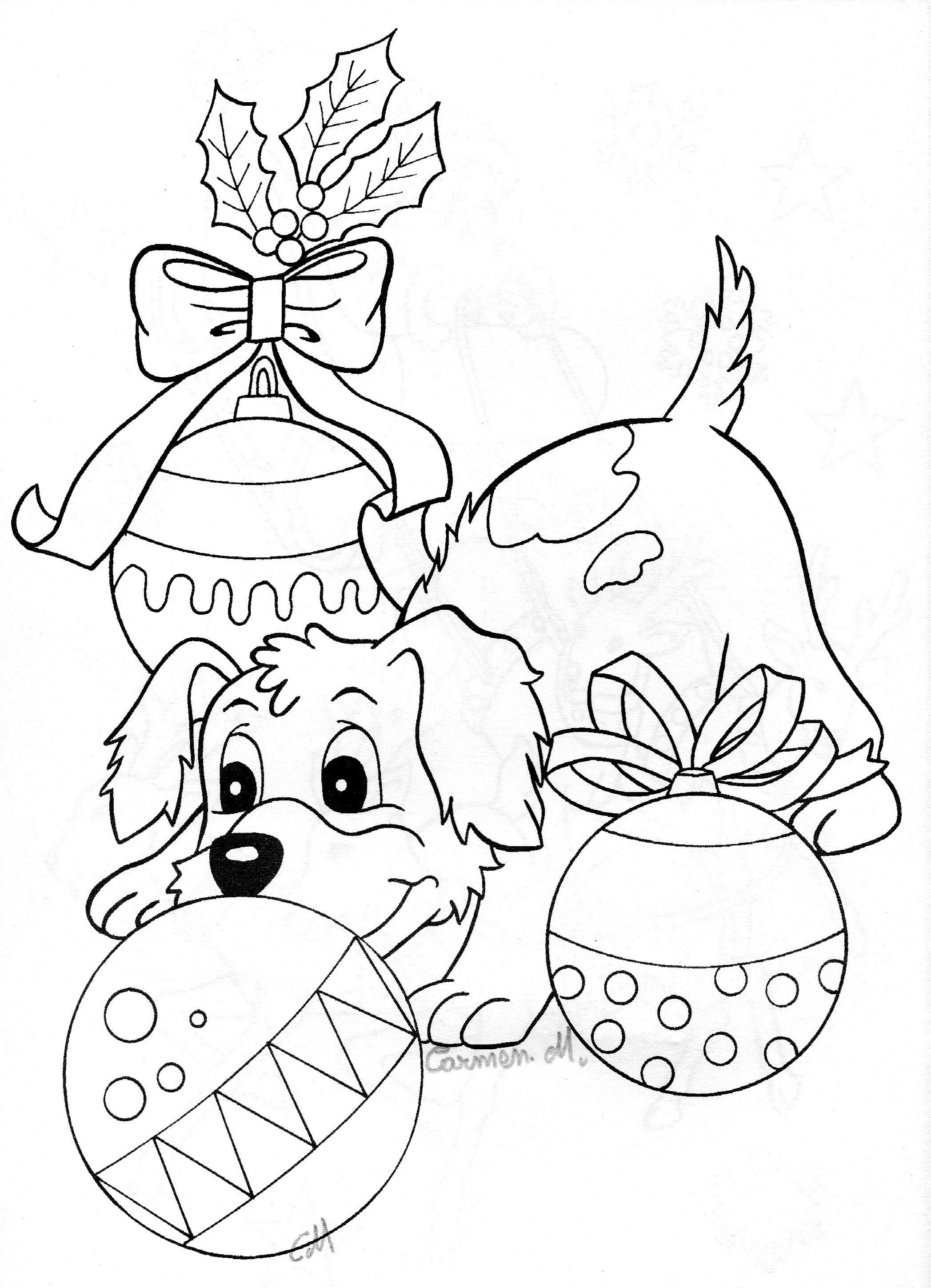 31 Christmas Dog Coloring Pages Printable Fun 25